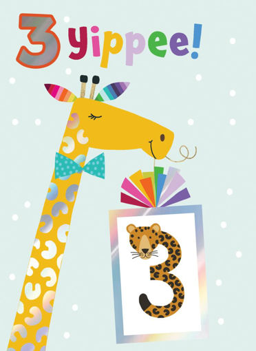 Picture of YIPPEE 3RD BIRTHDAY CARD GIRAFFE